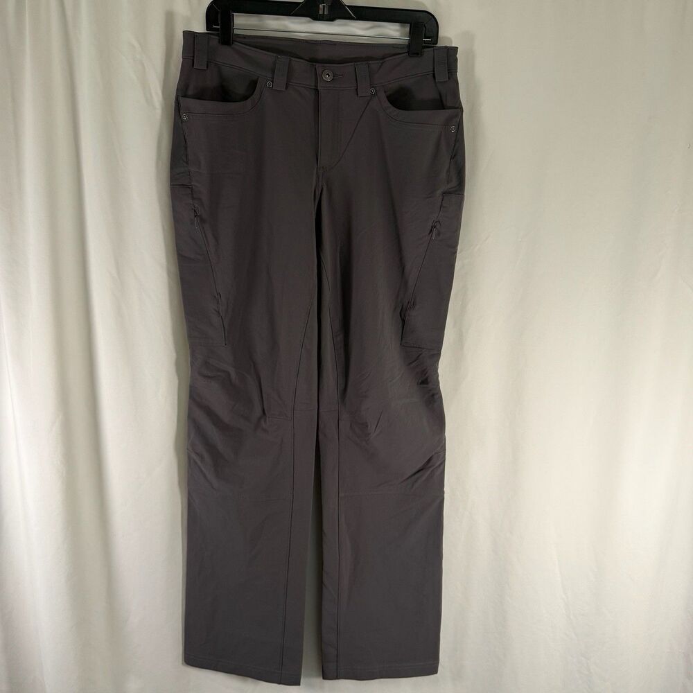 Duluth Hiking Pants Women's 12 x 33 Solid Grey Tech Fit Zip Cargo Pockets